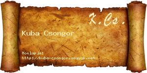 Kuba Csongor névjegykártya