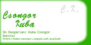 csongor kuba business card